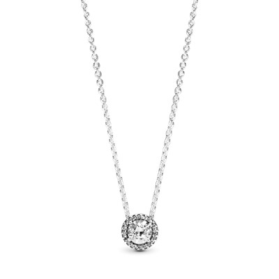 SILVER NECKLACE WITH CLEAR CUBIC ZIRCONIA
