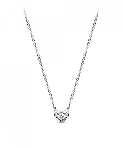 HEART STERLING SILVER COLLIER WITH CLEAR CUBIC ZIRCONIA