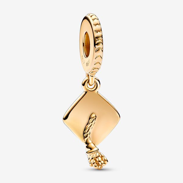 Student hat 14k gold-plated dangle