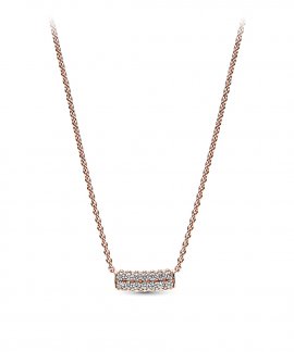 14K ROSE GOLD-PLATED NECKLACE WITH CLEAR CUBIC ZIRCONIA
