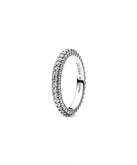 Sterling silver ring with clear cubic zirconia